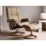 Stressless Stressless Quick Delivery Mayfair Medium Signature Base in Paloma Sand With An Oak Wood Base