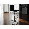 Cattelan Italia Toto X Base Bar Stool In Nero Leather Quick Ship By Cattelan Italia